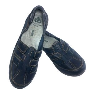 Clarks Womens 7 Cloudsteppers Padded Navy Leather